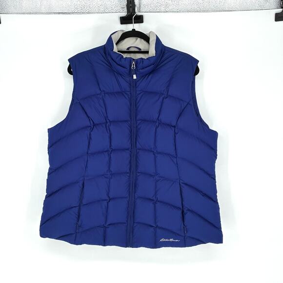 Eddie Bauer Bold Blue Full Zip Down Vest - Plus Size XXL - Picture 1 of 9